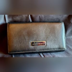 Bruno Magli Black Italian Leather Wallet- New condition